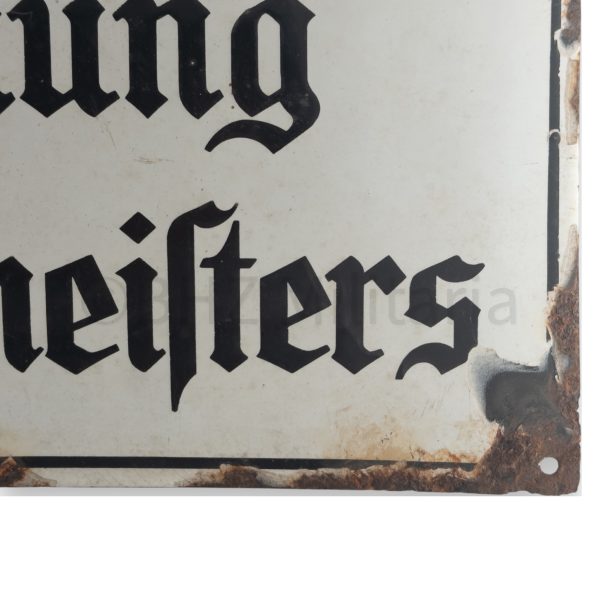 emaille bord wohnung des bürgermeisters