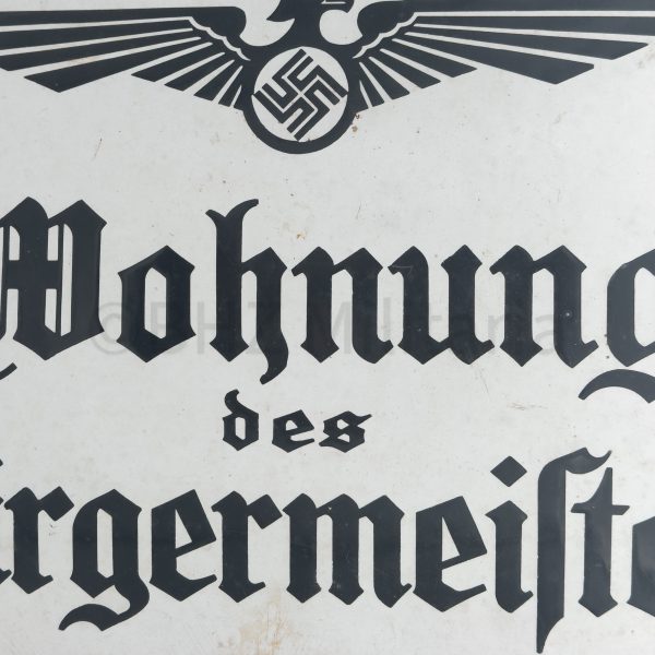emaille bord wohnung des bürgermeisters