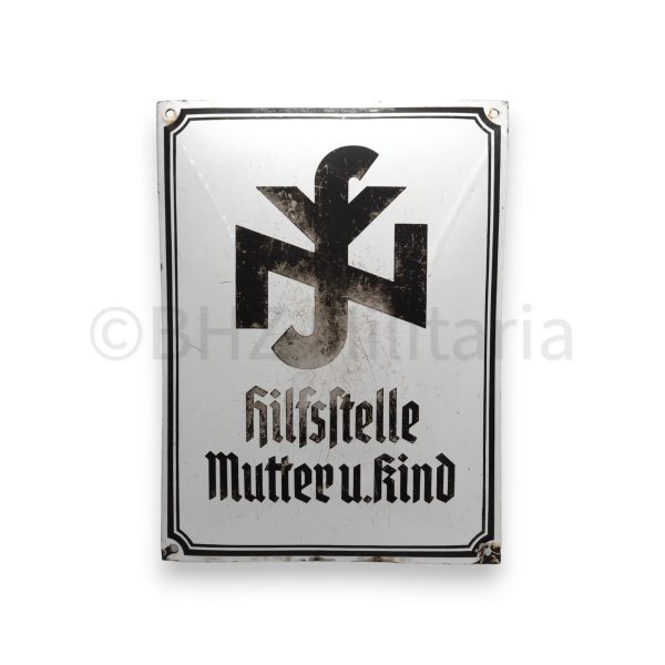 emaille bord nsv hilfststelle mutter u. kind