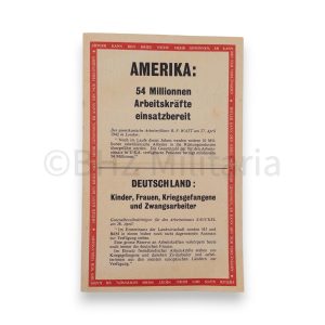 strooibiljet 'amerika: 54 millionnen arbeitskräfte...' 1942