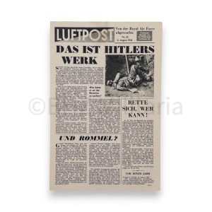 strooibiljet 'luftpost nummer 12 5 august 1941'