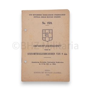 ontwerp voorschrift voor sten mitrailleurkarabijn van 9mm no 1504