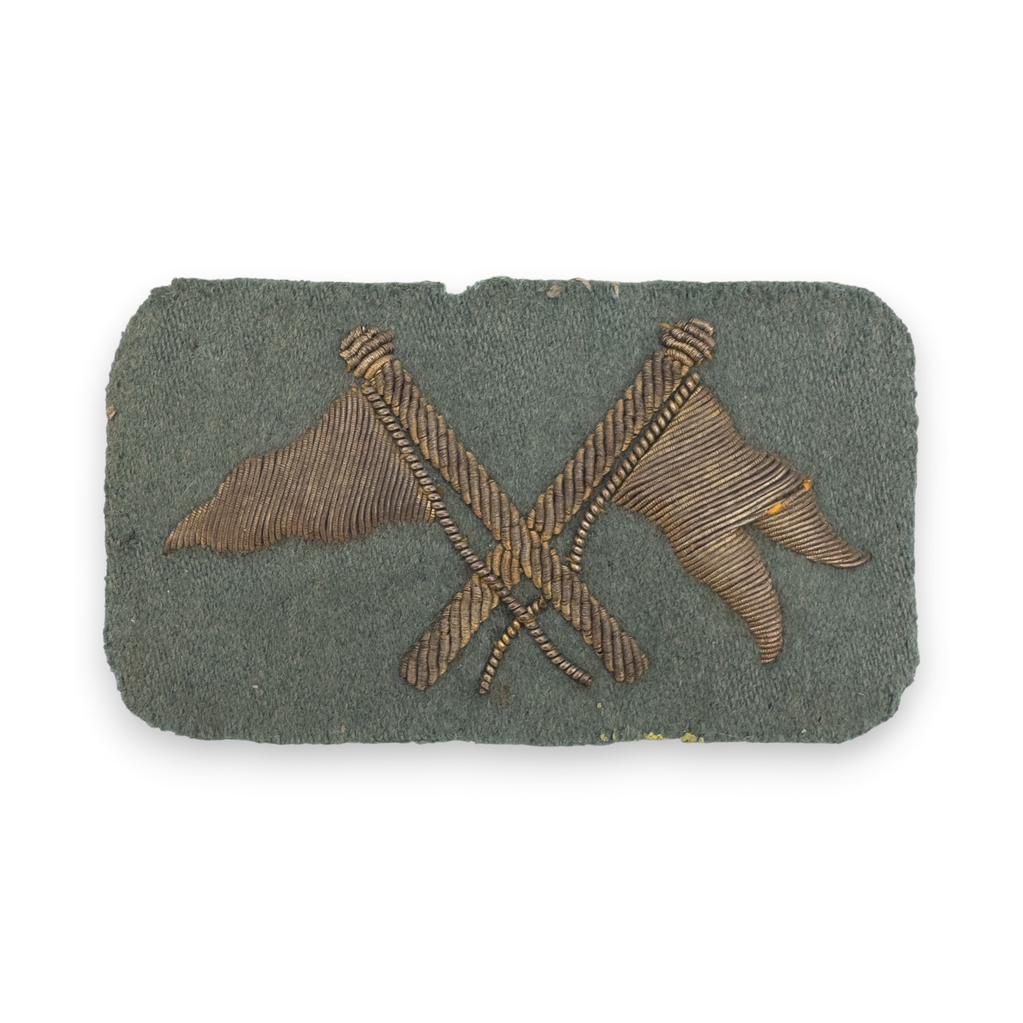 Origineel Nederlands mouwembleem Geoefend Optisch Seiner (gouddraad – infanterie) – vóór 1940