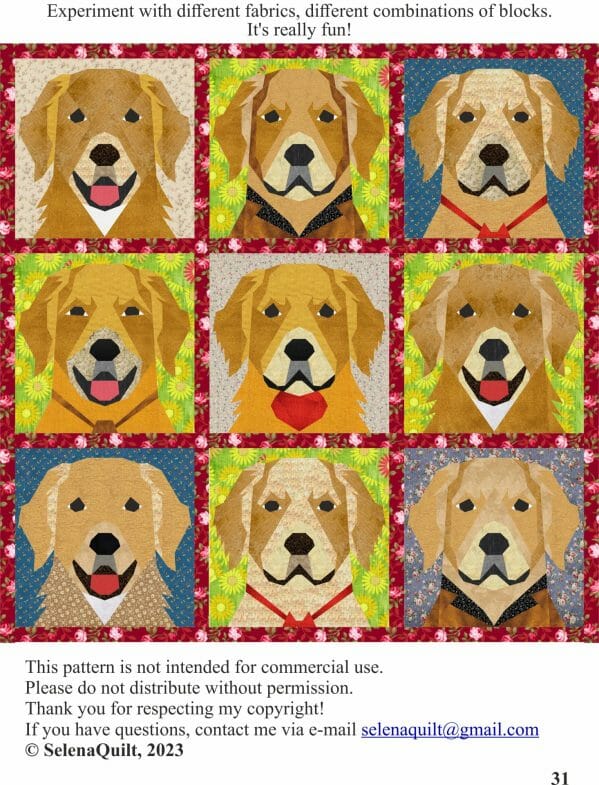 Golden retriever quilt