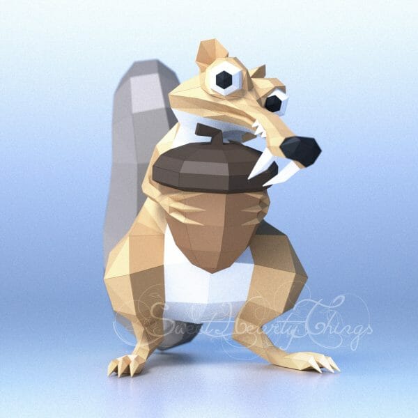 Papercraft Scrat Ice Age front view