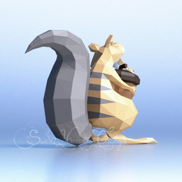 Papercraft Scrat Ice Age right back view