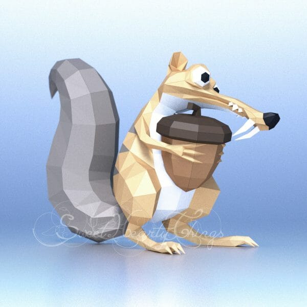 Papercraft Scrat Ice Age right view