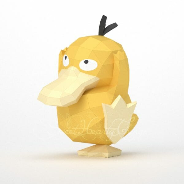 Papercraft Psyduck Standing front left view