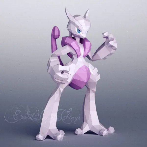 Papercraft Set Mewtwo X front view