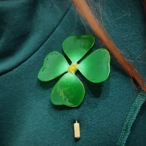 Happy clover: brooch and earrings