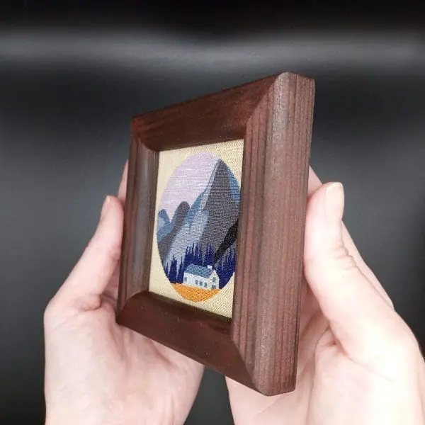 Scandinavian-landscape-miniature-painting-handmade-embroidery-wall decor-1-2
