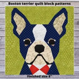Boston terrier quilt block patterns