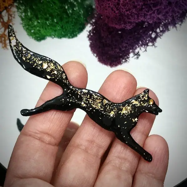 Beautiful black fox brooch