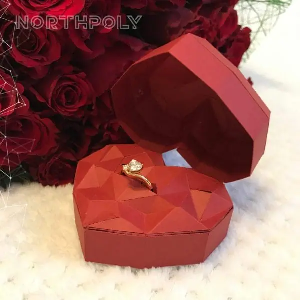 Heart shaped box #2, pdf drawings, papercraft