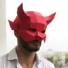 Devil mask, pdf drawings, papercraft, 3d origami