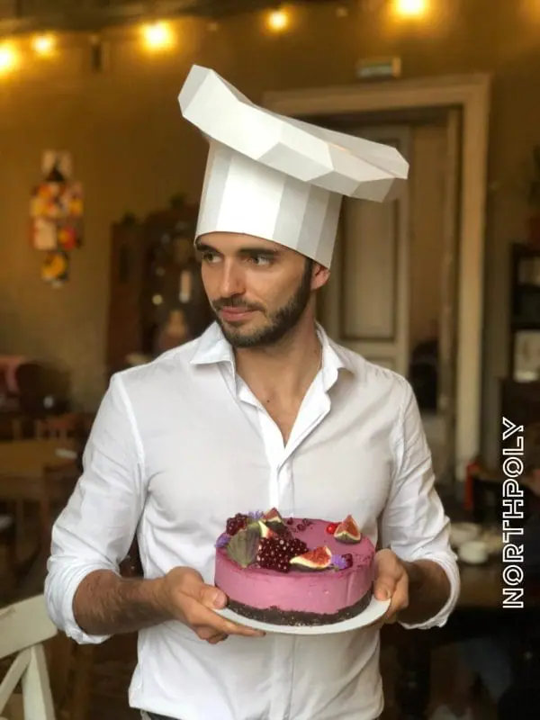 Chef's hat, pdf drawings, papercraft, 3d origami
