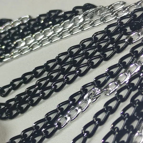 Black Queen necklace. Chains. Close-up