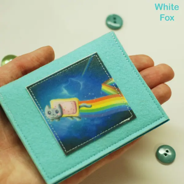 Rainbow Cat felt wallet