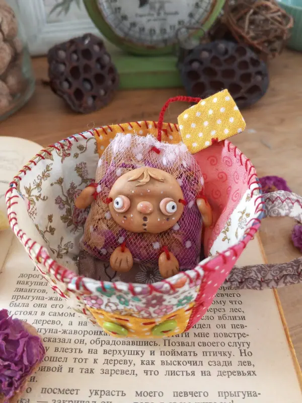 Кукла интерьерная Чайный пакетик с чашкой Розочка