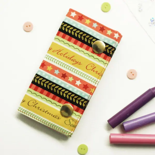 Striped textile keychain