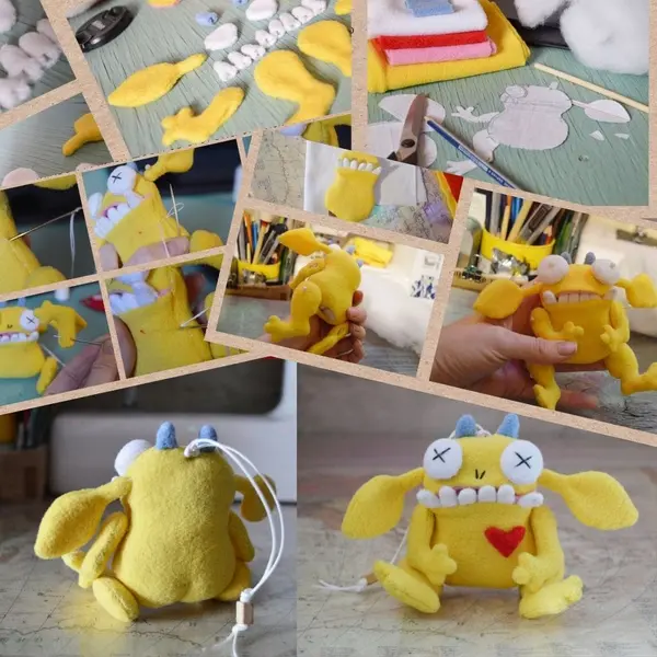 Выкройка игрушки "Монстр 1" – милый монстрик с секретиком - Image 2