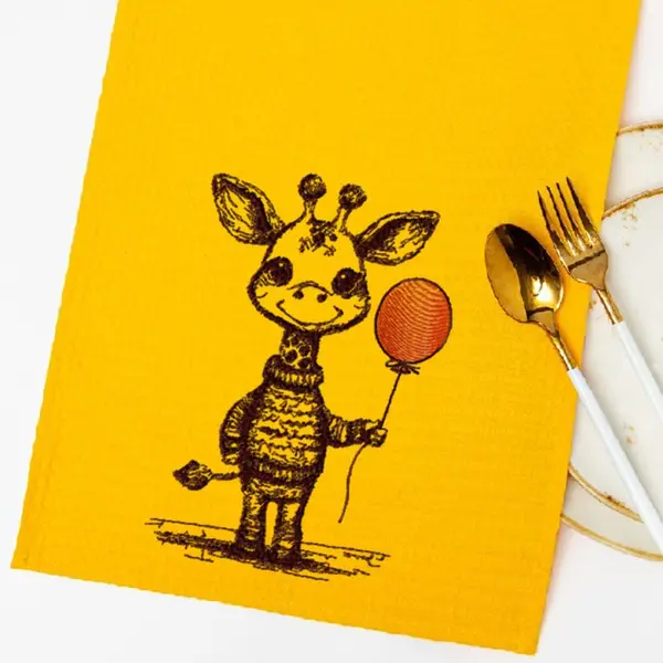 Machine embroidery design Giraffe with balloon