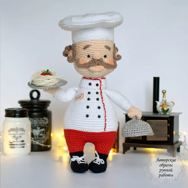 Cheerful chef author's interior toy