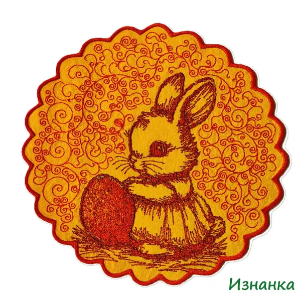 Дизайн машинной вышивки Салфетка Пасхальная зайчиха - Image 2