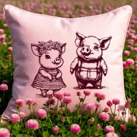 Machine embroidery design Jolly piglets