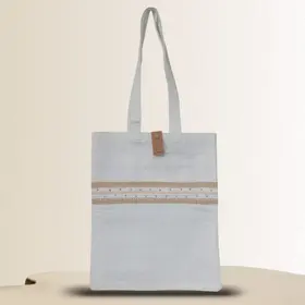 Strong reusable white tote bag