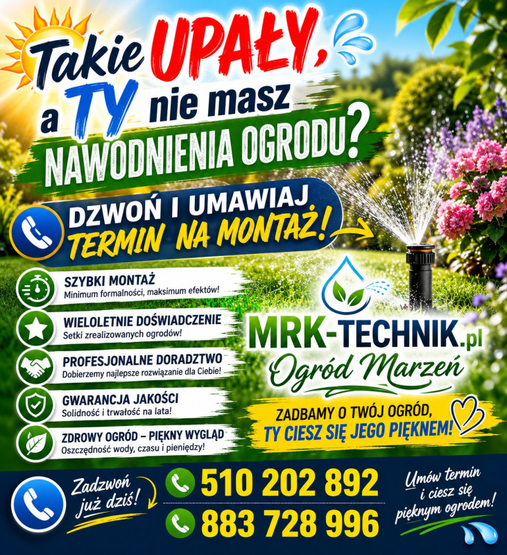 Automatyczne systemy nawadniania nawodnienie ogrodów MONTAŻ