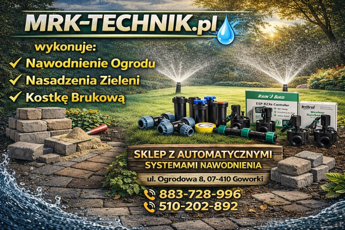 KOSTKA BRUKOWA • OGRODY • SYSTEMY NAWADNIANIA