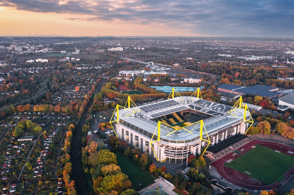 Dortmund,,Germany, ,October,2021:,Aerial,View,On,Westfalenstadion,(signal