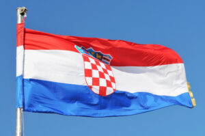 Croatian,Flag,Over,The,Blue,Sky.