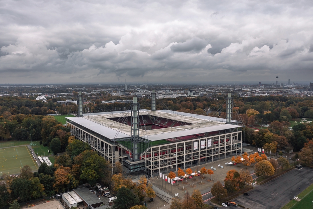 Cologne,,Germany, ,October,2021:,Drone,Aerial,View,On,Rheinenergiestadion,
