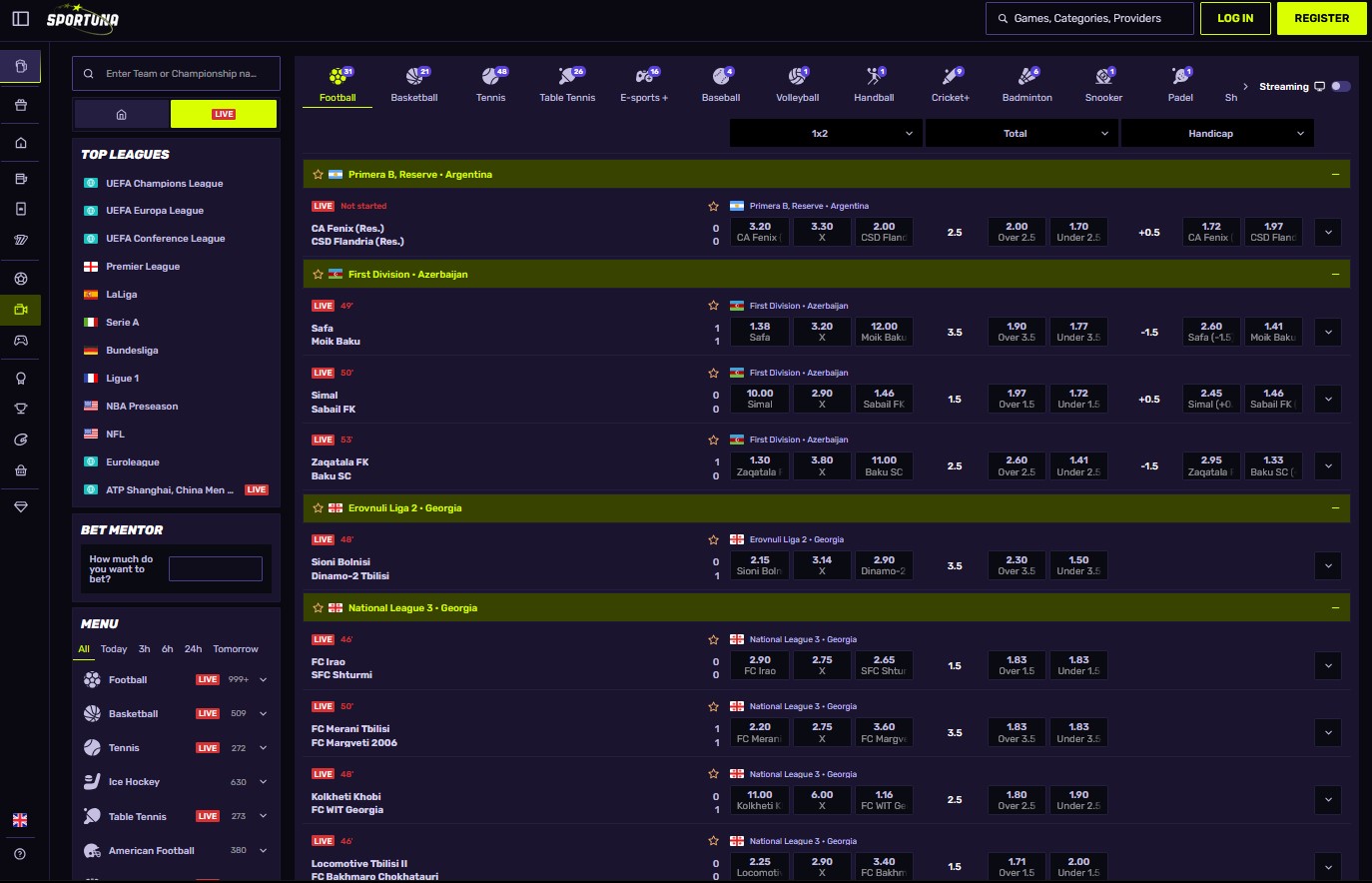 Sportuna HR live betting Sportuna HR live betting