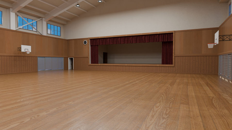 Open3DLab Japanese High School Gymnasium