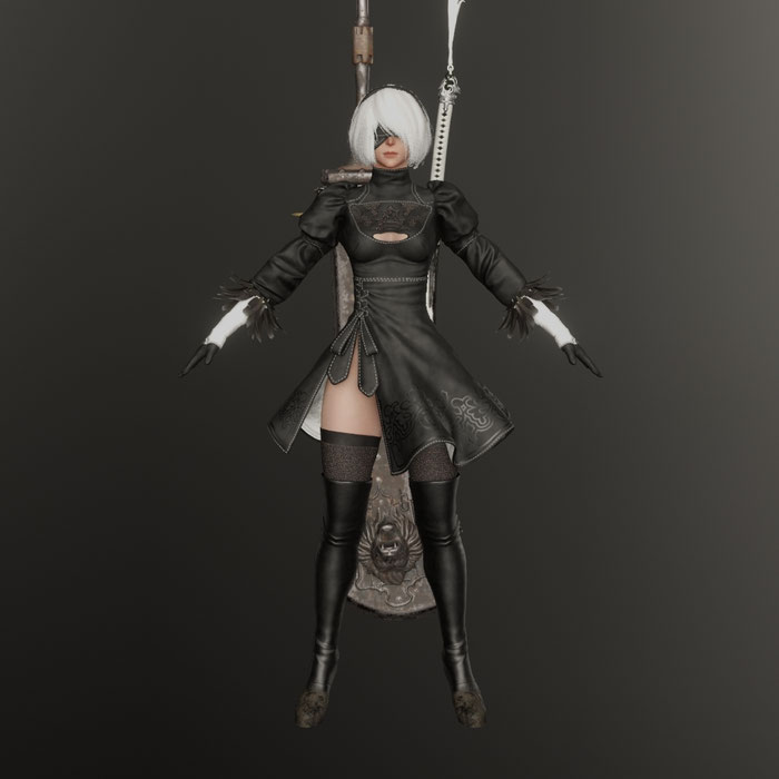 Nier:Automata (2B Anime) - Finished Projects - Blender Artists Community