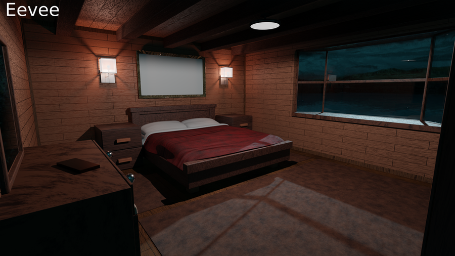 Open3dlab • Cabin Bedroom Cycles And Eevee