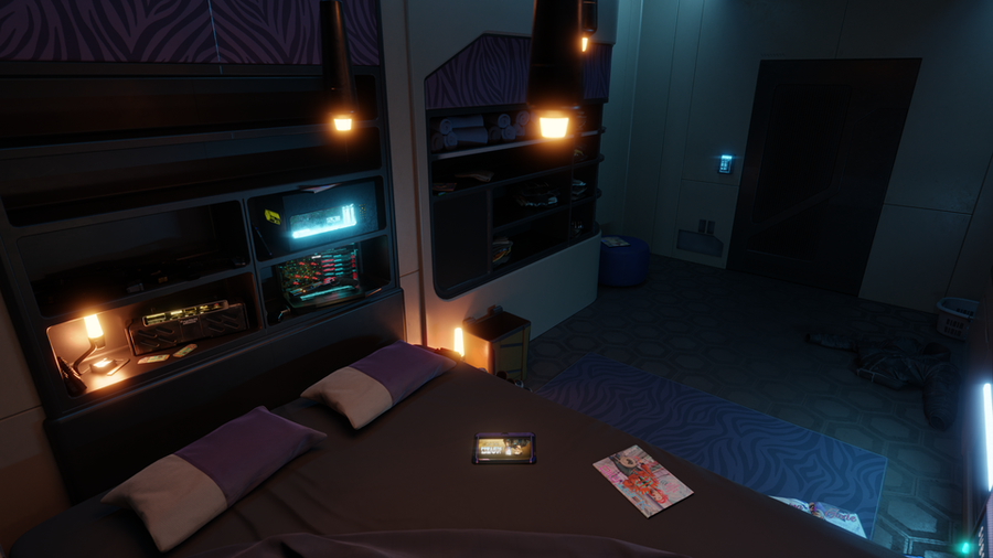 Cyberpunk Room 3D Wallpaper by shanevmm