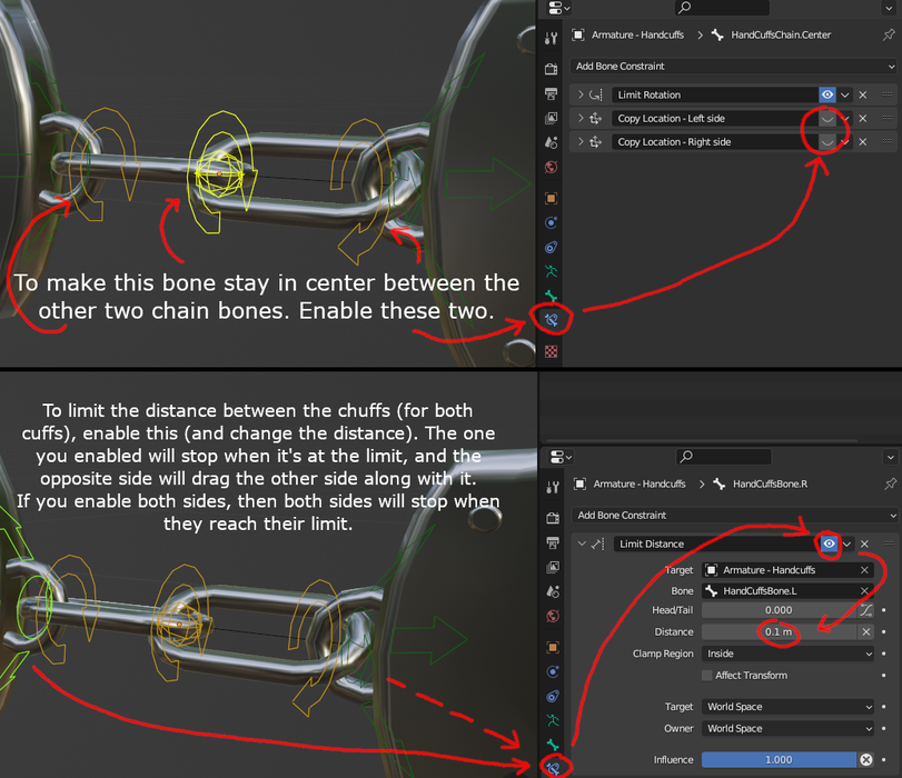 Handcuffs / Barcuffs - With key.