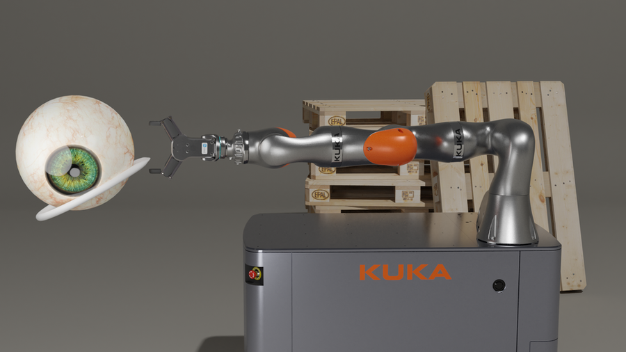 Open3DLab • KUKA iiwa articulated arm robot on a self-propelled robot ...