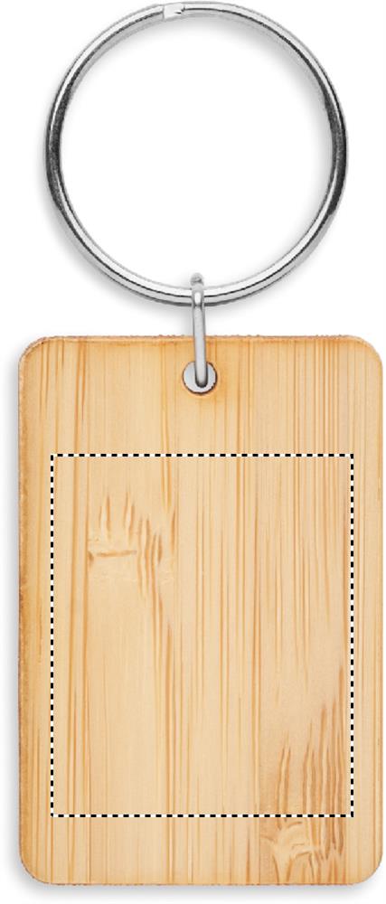 Rectangular bamboo key ring side 2 40
