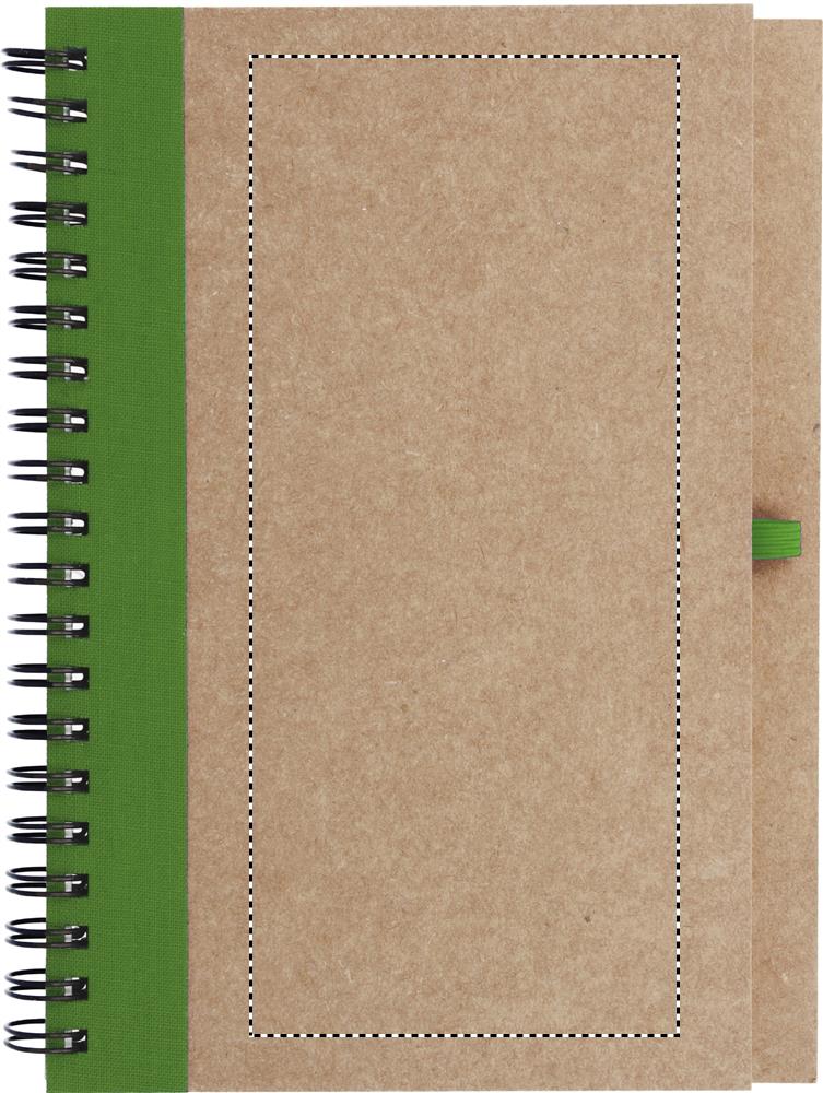 B6 recycled notebook with pen front screen 48