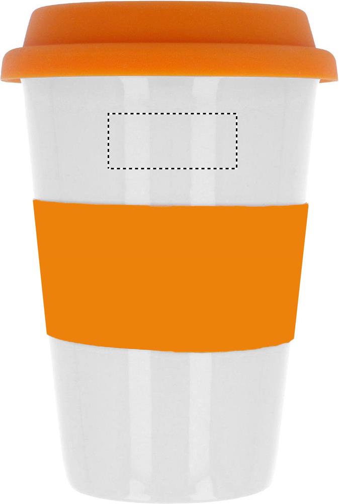 Ceramic mug w/ lid and sleeve front pad 10