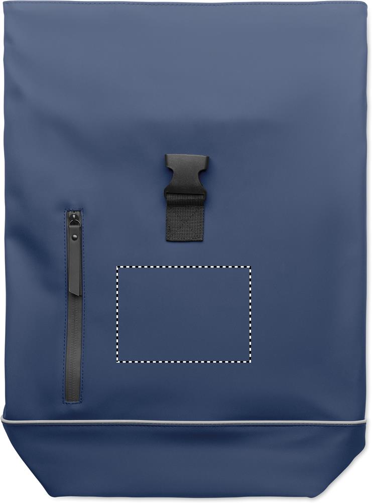 Laptop 15" roll top PU backpack front 04