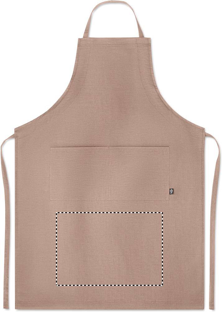 Hemp adjustable apron 200 gr/m² front below pocket 01