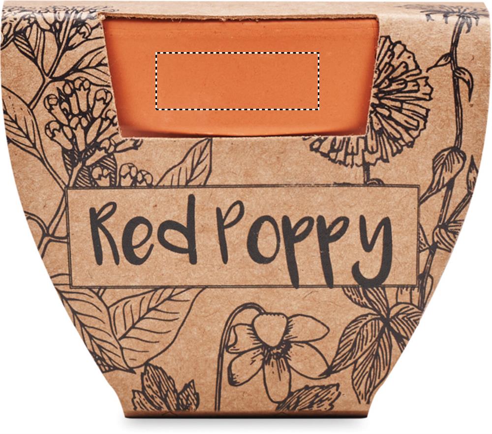 Terracotta pot 'poppy' pot side 2 40