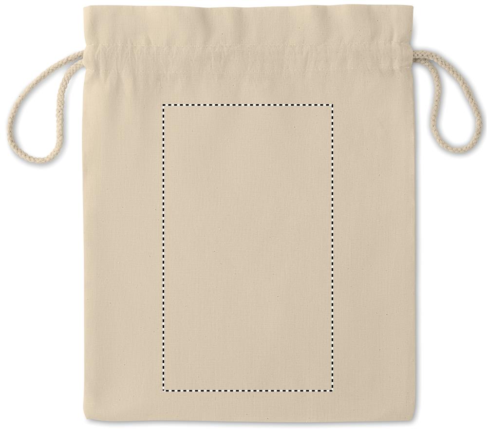 Medium Cotton draw cord bag front 13