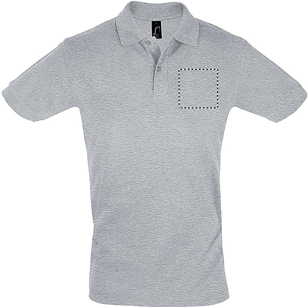 PERFECT MEN Polo 180g chest gy